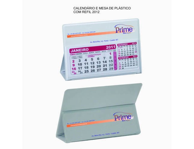 CALENDARIO DE MESA PLASTICO COM REFIL 12 MESES